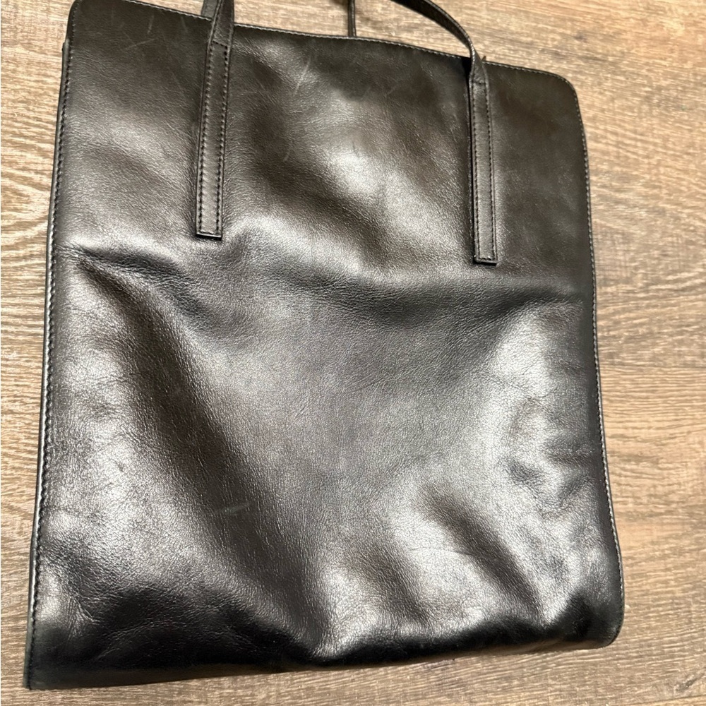 Arnold Churgin vintage three fold leather long tote EUC almost new! Very modern - Picture 2 of 15
